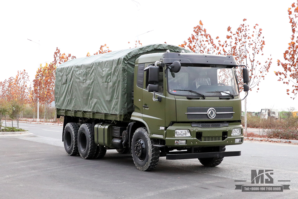 Caminhão off-road Dongfeng 6x4 210 hp_ Flathead Row Half Cab Caminhão de transporte Caminhão de carga para venda_Dongfeng Exportação Veículo Especial