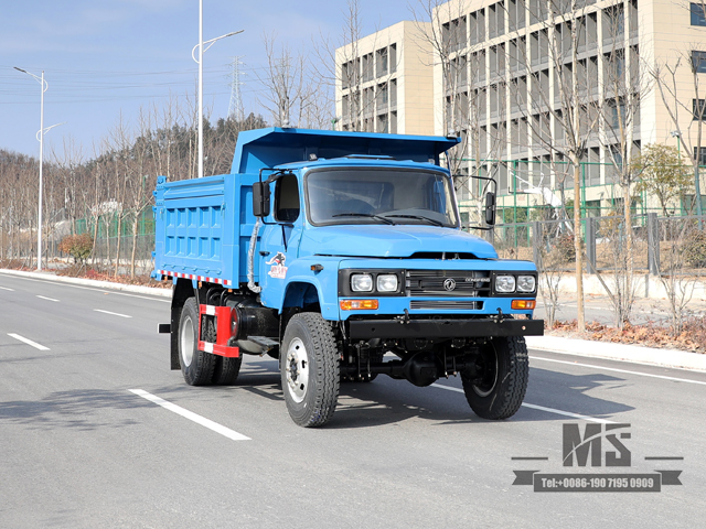 Azul 170hp Dongfeng 4*4 Caminhão Basculante_Single Row Apontado Cabeça Caminhão Basculante Caminhões de Mineração Fabricante de Conversão_Exportar Veículo Especial