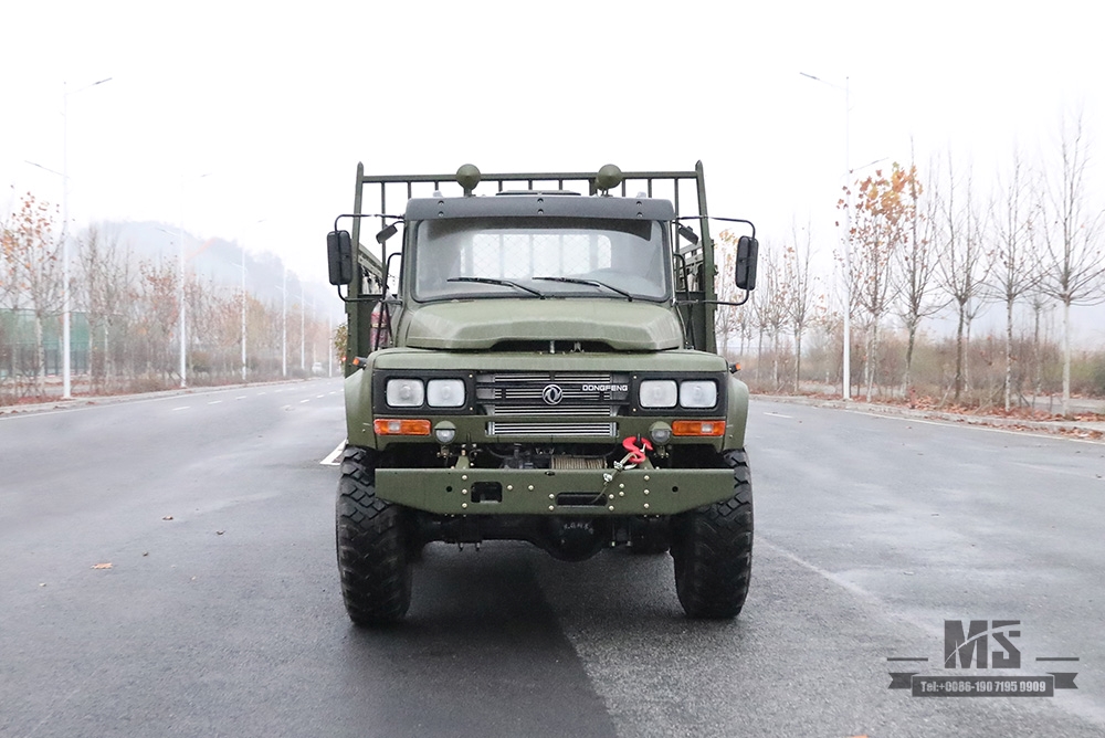 Dongfeng Army Green Six Wheel Drive EQ2100 _6 × 6 190 hp Classic Pointed Head 3.5T Caminhão off-road de três eixos para venda_Dongfeng 245 Troop Carrier Export Special Vehicle 