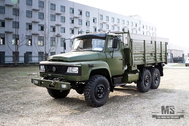 Caminhão off-road Dongfeng Army Green EQ2100_6 × 6 190 hp Veículo off-road clássico de cabeça pontiaguda para venda_Dongfeng 6WD 245 Diesel Troop Carrier Export Special Vehicle 