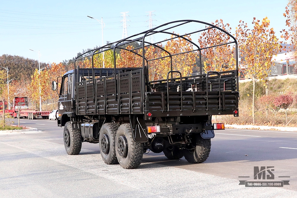 Dongfeng EQ2102 Caminhão off-road de três eixos_190 HP Veículo de carga preto com tração nas seis rodas_EQ2102G com tração nas quatro rodas Veículo para fins especiais de exportação