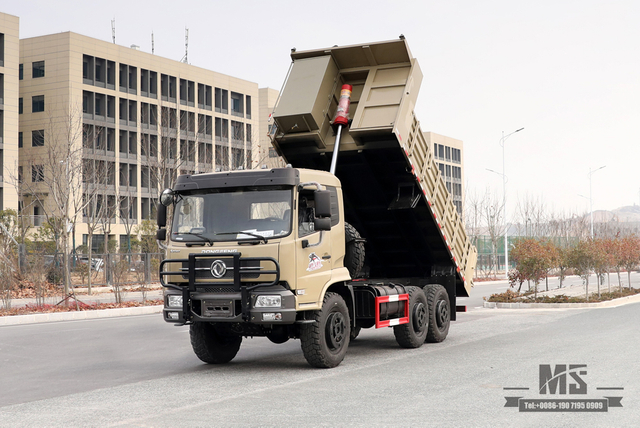 210hp 6*6 Dongfeng Caminhão basculante_ Caminhão basculante de cabeça plana com tração nas seis rodas Caminhão de transporte fora de estrada para venda_Exportação de veículo especial