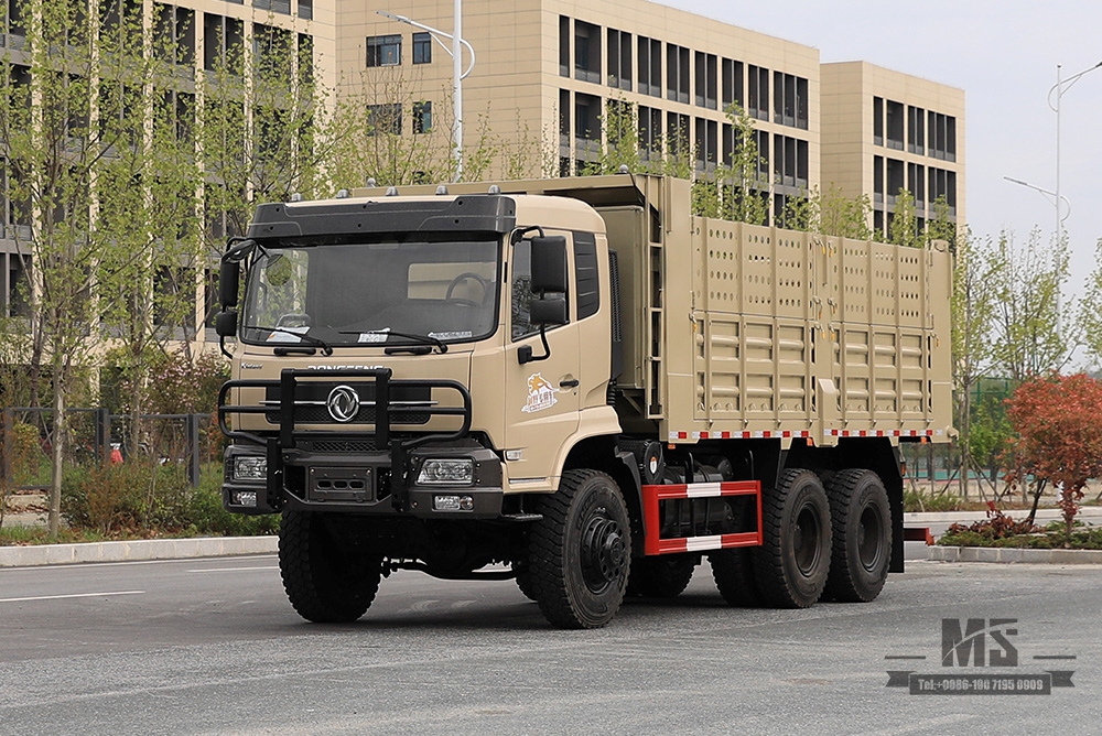 Caminhão basculante especial off-road Dongfeng 6 × 6_260hp com tração nas seis rodas e três eixos traseiros 7T / 13T Caminhão de mineração com pneus duplos Caminhão basculante_6WD Veículo especial de exportação