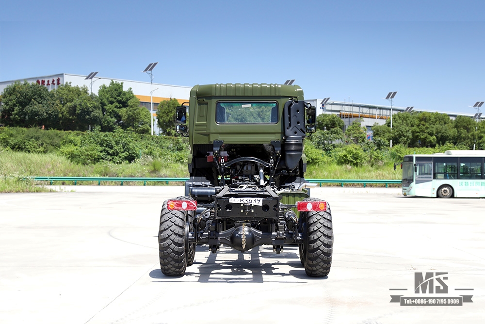 Dongfeng chassi de seis rodas motrizes_6 × 6 340hp cabeça plana chassi de caminhão de carga de uma fileira e meia_6 * 6 veículo especial de exportação