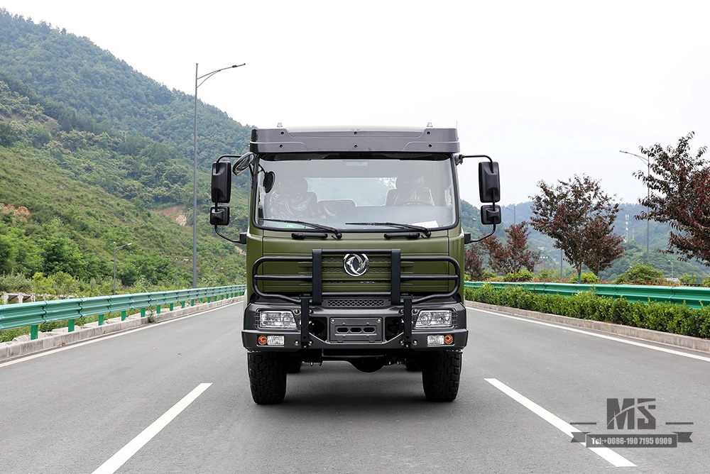Chassi de tração nas seis rodas Dongfeng 210hp para venda_6 * 6 Exército Verde Flathead Head Truck Chassis Coversion Fabricante_Dongfeng Exportar chassi de veículo especial