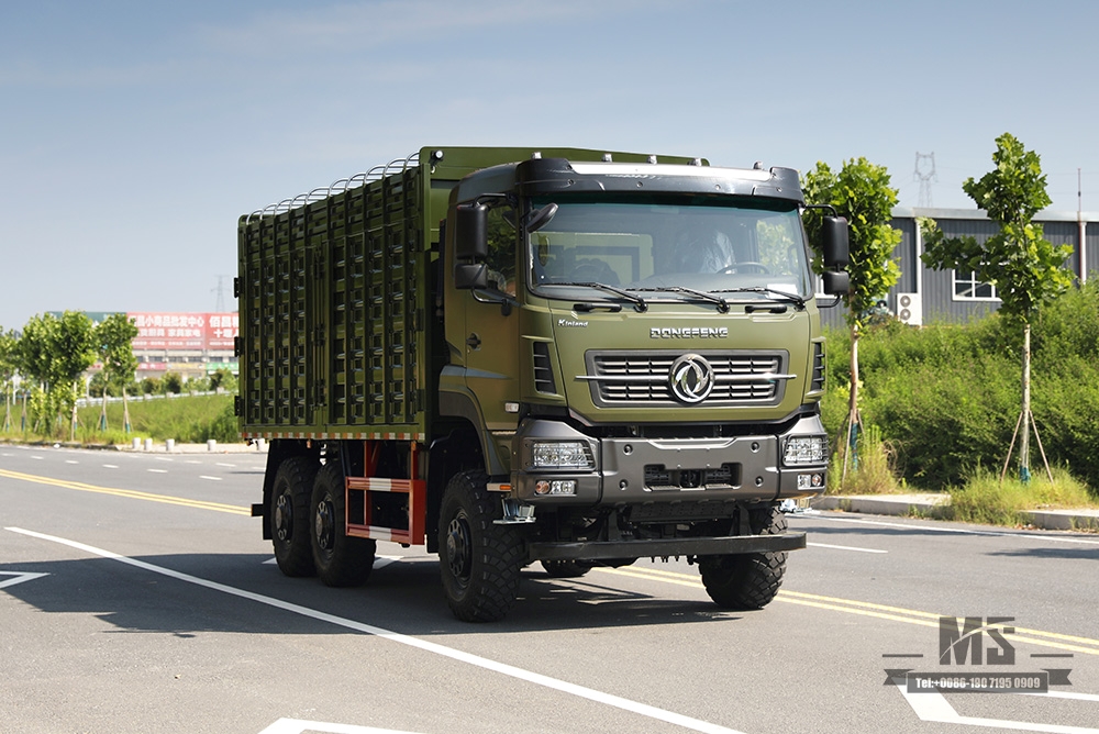 Caminhão de carga off-road com tração nas seis rodas Dongfeng de 340 hp_6 * 6 15T High Container Heavy Duty Truck_6WD Caminhão de logística especial para exportação