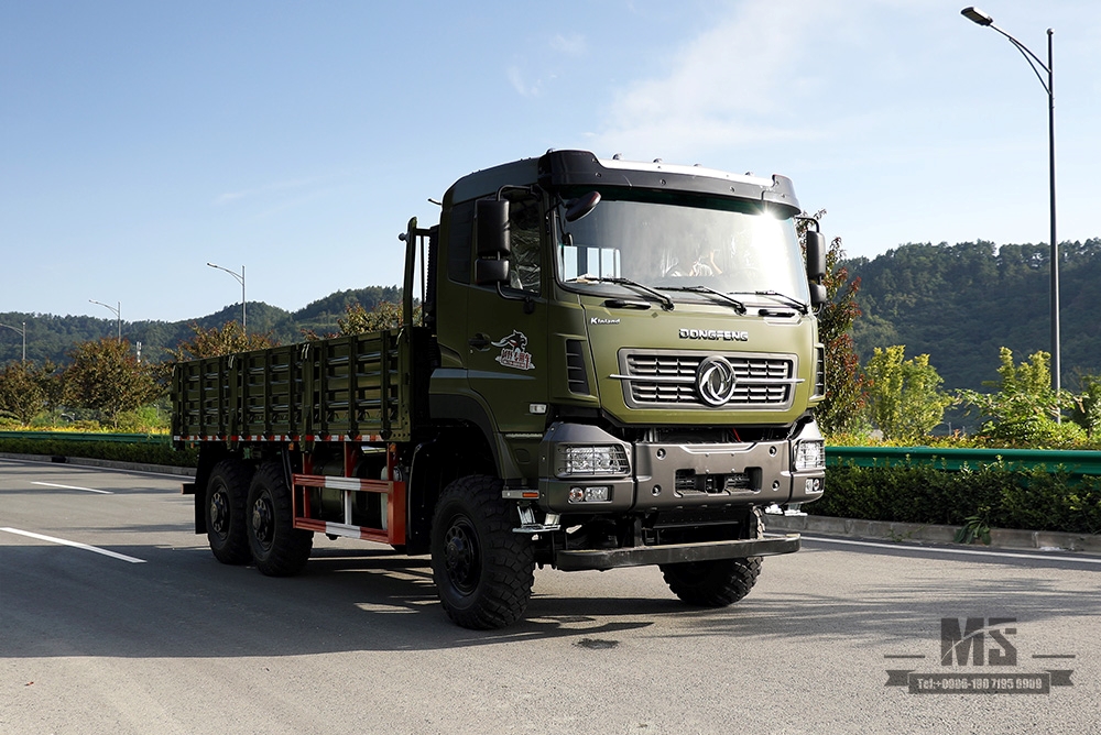 340hp Dongfeng Caminhão Off Road com tração em seis rodas 6 × 6 Dongfeng Cabeça plana Uma fileira e meia Veículo de caminhão de carga AWD 6 * 6 Veículo especial de exportação