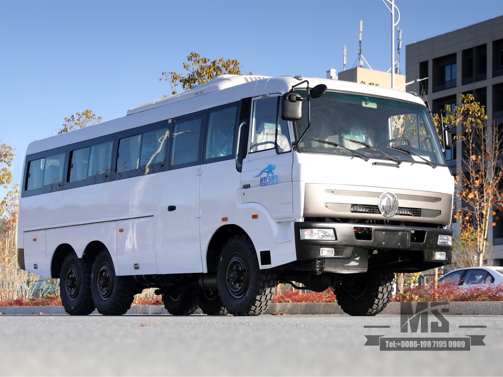 Ônibus off road com tração nas seis rodas Dongfeng 190 HP 6 * 6 Ônibus manual de seis velocidades com pára-choques Ônibus Dongfeng para venda Fabricante de conversão Veículo especial de exportação