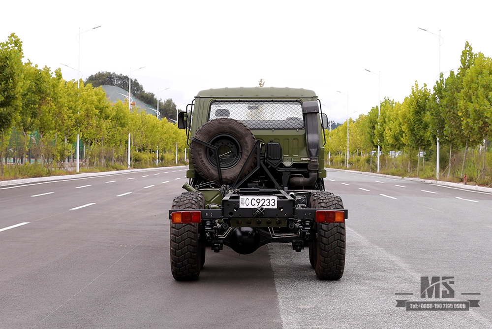 190hp Exército Verde Dongfeng EQ2102 Chassis com tração em seis rodas_6 × 6 EQ246 153 Cabine de fileira dupla Off Road Chassis_Dongfeng Exportar chassi de veículo para fins especiais