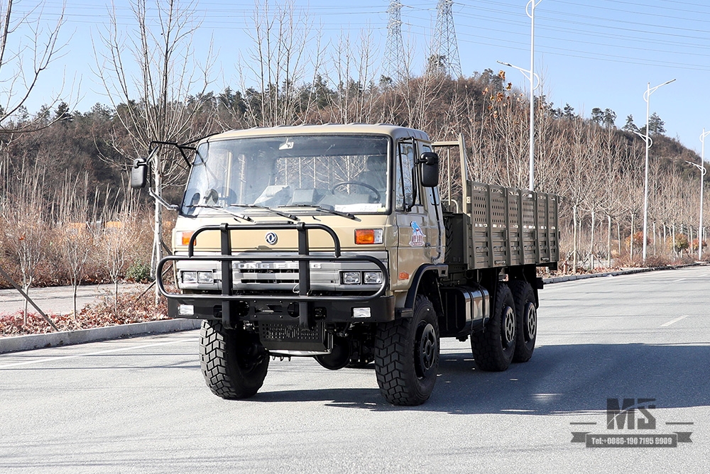 EQ2102 Dongfeng Caminhão fora de estrada com tração de seis rodas_ 6 × 6 Camel Grey One and a Half 153 Cab Transportation Truck_Dongfeng Classic AWD Truck Export Veículo para fins especiais