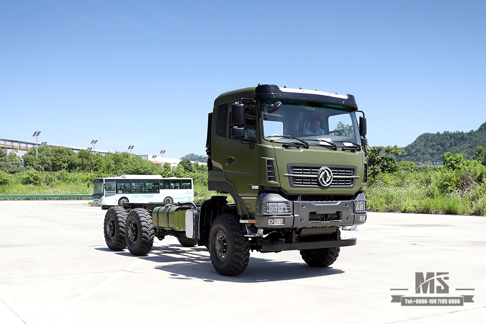 340hp Dongfeng 6×6 Chassis_Six wheel drive Flat Head One and a Half Row Chassis Cargo Truck Chassis_6*6 Export Special Vehicle