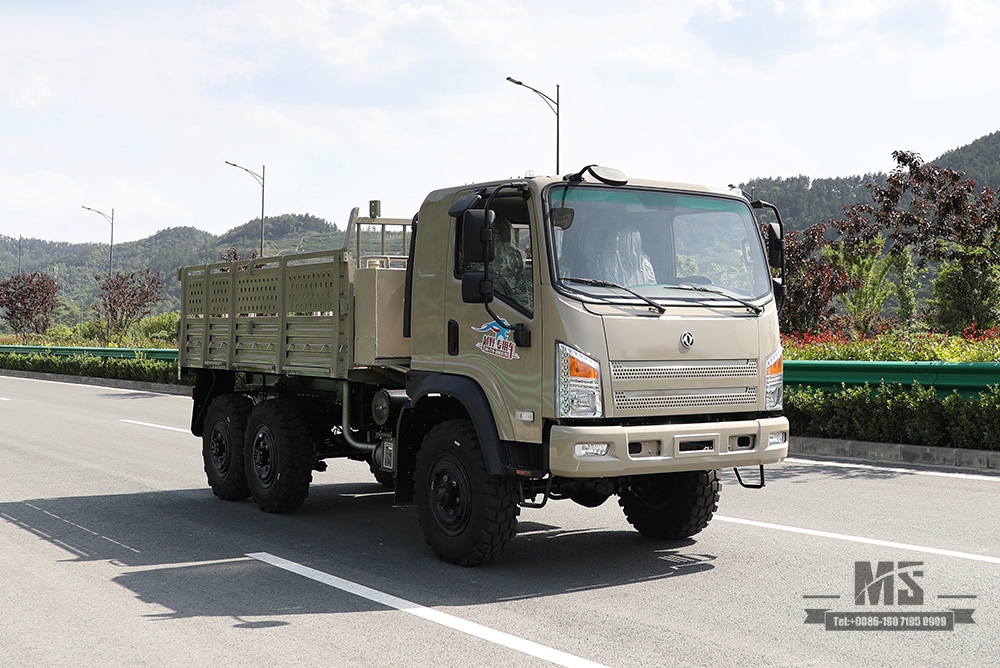 Beige 190HP Dongfeng EQ2082 6WD Caminhão off-road_Dongfeng com tração de seis rodas Flathead 6X6 Caminhão de carga diesel Caminhão de transporte_Exportar veículo especial