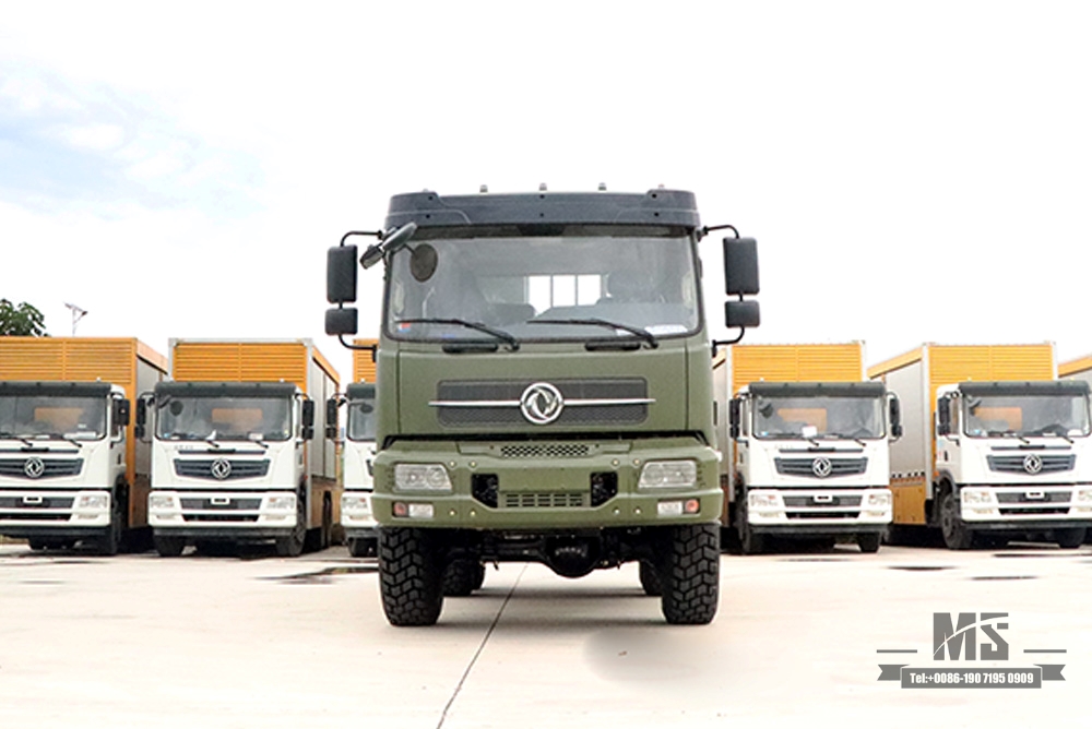 Caminhão fora de estrada Dongfeng com tração nas seis rodas 190hp _ 6 × 6 Dongfeng cabeça plana de uma fileira e meia veículo de caminhão de carga AWD 6 * 6 veículo especial de exportação