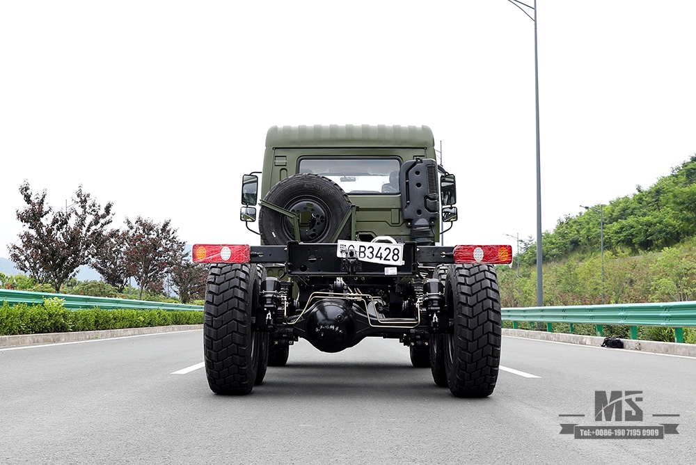 Chassi de tração nas seis rodas Dongfeng 210hp para venda_6 * 6 Exército Verde Flathead Head Truck Chassis Coversion Fabricante_Dongfeng Exportar chassi de veículo especial