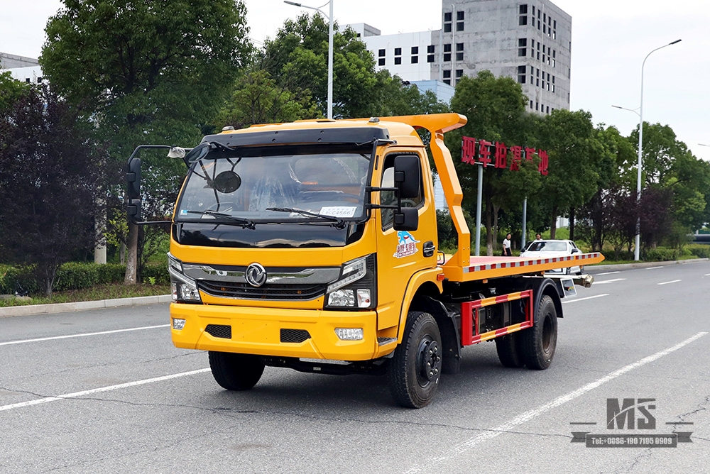 Dongfeng 4*2 Wrecker Placa de compensação semi-piso Dongfeng Road Rescue Clearance Vehicle Export Special Tow Truck