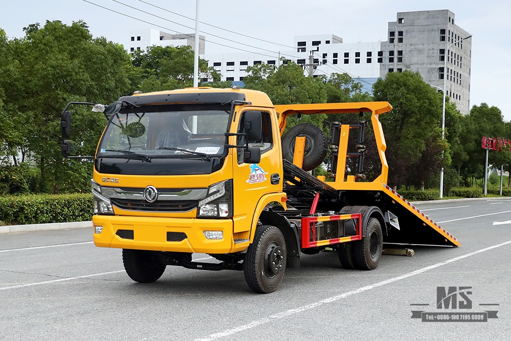 Dongfeng 4*2 Wrecker com 3 toneladas de placa de compensação semi-piso Dongfeng Road Rescue Clearance Vehicle Export Special Tow Truck