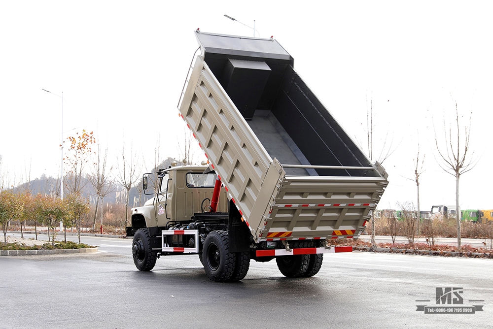 Dongfeng caminhão basculante com tração nas quatro rodas_240hp cabine de cabeça longa caminhão basculante off-road_4 * 4 veículo de finalidade especial de exportação personalizada