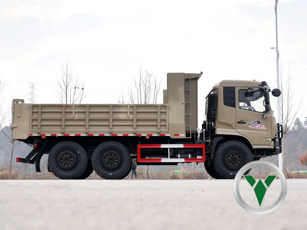 6x6 Caminhão basculante off-rroo de cano baixo | Tipper de cabine de cabine de frente plana para exportação