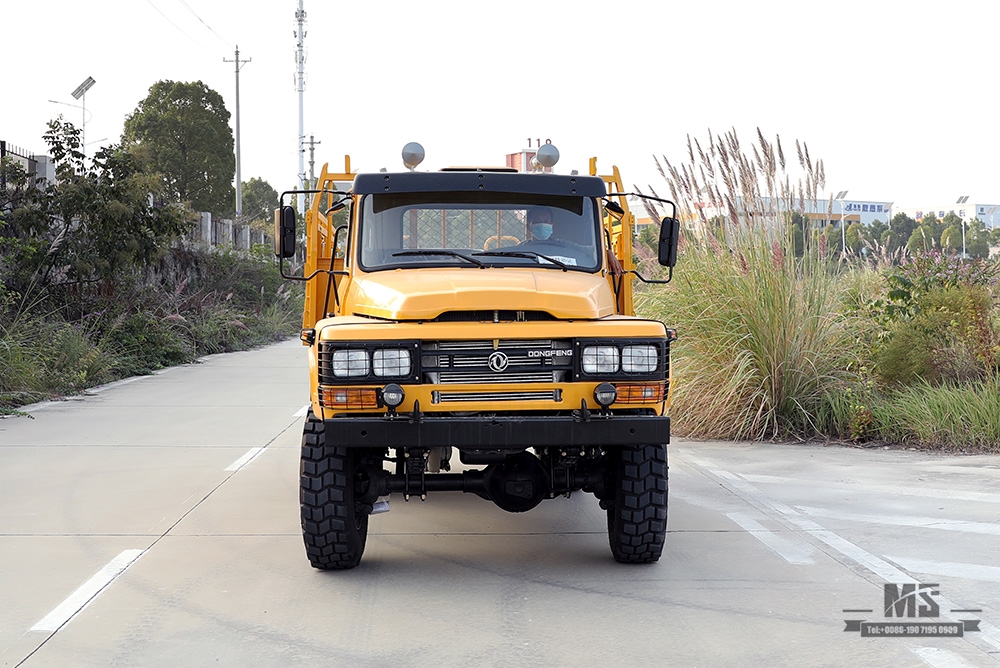 170 hp Dongfeng com tração nas seis rodas EQ2082 Truck_Gold Yellow 6 * 6 Single Row Pointed Head Off-road Special Truck_6 × 6 pontiagudos 25Y Truck Export Special Vehicle