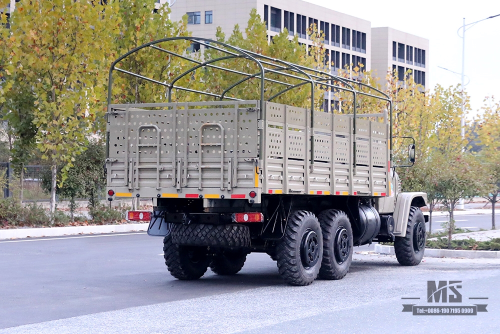 Dongfeng seis rodas motrizes EQ2100 Truck_ 6×6 190hp 3.5TDongfeng cabeça longa caixa de carga alta de fileira única com lona pólo transporte caminhão_AWD caminhão especial de exportação