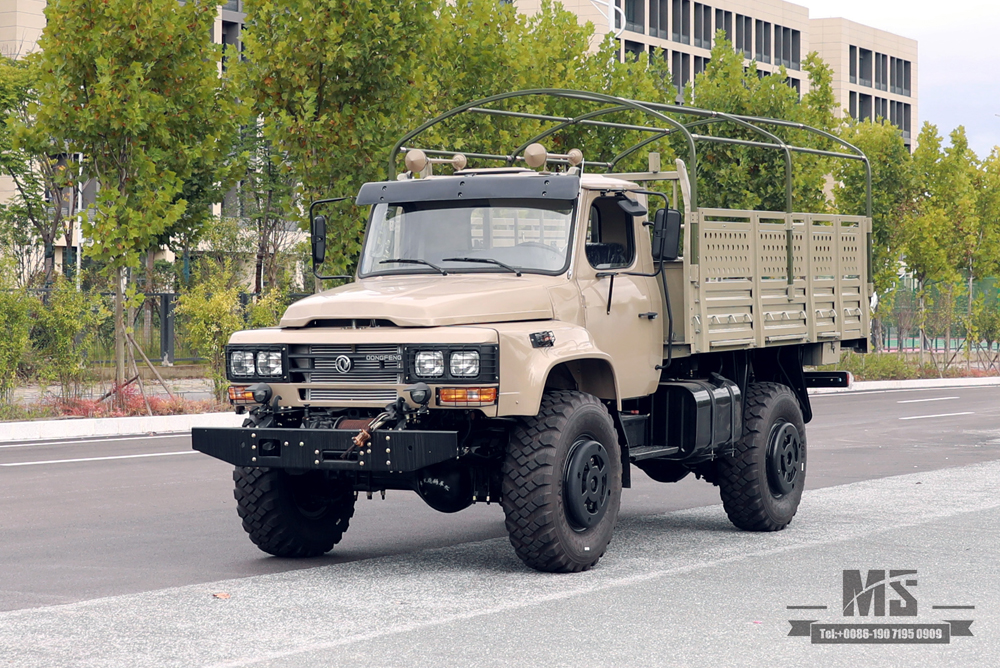 4 * 4 Dongfeng Cargo Truck_190 hp Caminhão off-road de cabeça longa 2.5T com guincho_Quatro rodas motrizes Veículo para fins especiais de exportação de caminhão de longa distância