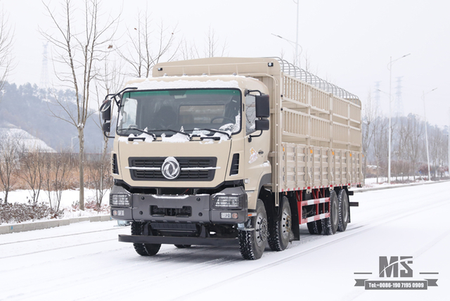 Dongfeng 8*4 caminhão de transporte de estaca_420hp caminhão de cabeça chata_veículo de finalidade especial de exportação de caminhão de longa distância