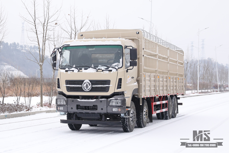 Dongfeng 8*4 caminhão de transporte de estaca_420hp caminhão de cabeça chata_veículo de finalidade especial de exportação de caminhão de longa distância