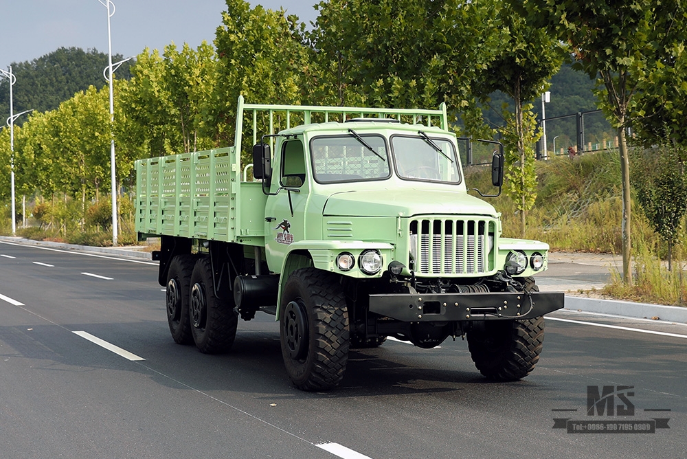 Mint Verde Dongfeng Caminhão Off Road com Tração de Seis Rodas_190hp Dongfeng EQ2100 Veículo de Transporte AWD de Cabeça Pontuda de Linha Única_Exportar Veículo para Fins Especiais 