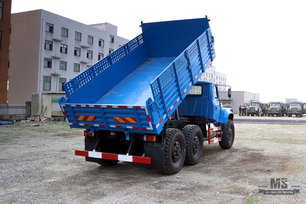 Caminhão basculante Dongfeng Six Wheel Drive EQ2100 de 190 hp_6 × 6 Classic 5T de cabeça pontiaguda caminhão basculante off-road para venda_Dongfeng 6WD 245 Veículo especial de exportação