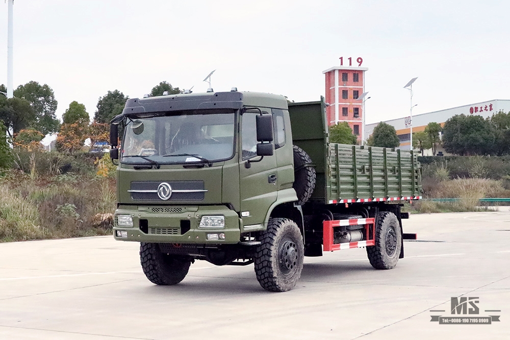 340hp 6*6 Off Road Truck_Dongfeng Caminhão de carga de cabeça plana com lona Pole_Six-wheel Drive Export Veículo especial