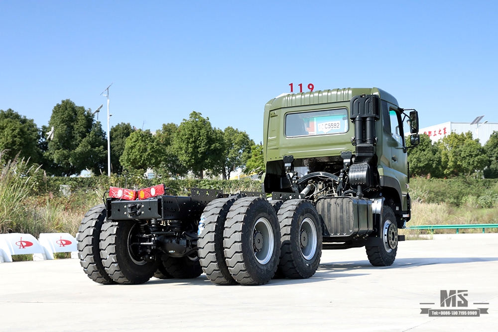 375hp Dongfeng 6*4 Chassis de caminhão off road_Dongfeng 6x4 Off-road Flathead Row Half Chassis_Export Chassi de veículo especial