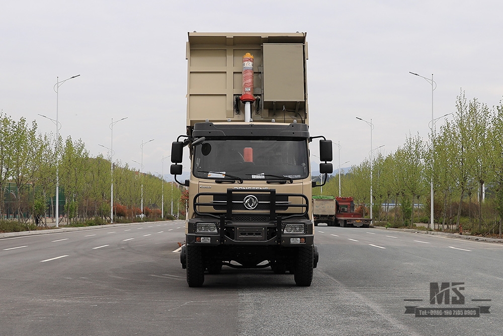 260hp Dongfeng Caminhão basculante com tração de seis rodas_6 * 6 Cabeça plana Caminhão basculante de fileira única Caminhão de transporte off-road_Export Veículo especial