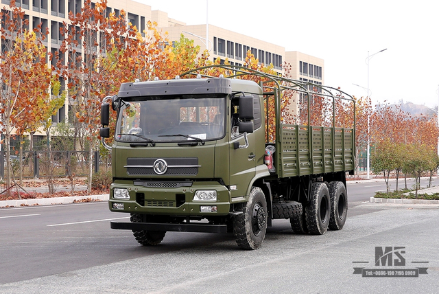 210hp Dongfeng 6*4 Caminhão Off Road _Dongfeng 6x4 Flathead Caminhão de carga um e meio com lona pole_Export Veículo especial
