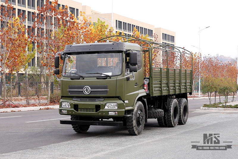 210hp Dongfeng 6*4 Caminhão Off Road _Dongfeng 6x4 Flathead Caminhão de carga um e meio com lona pole_Export Veículo especial