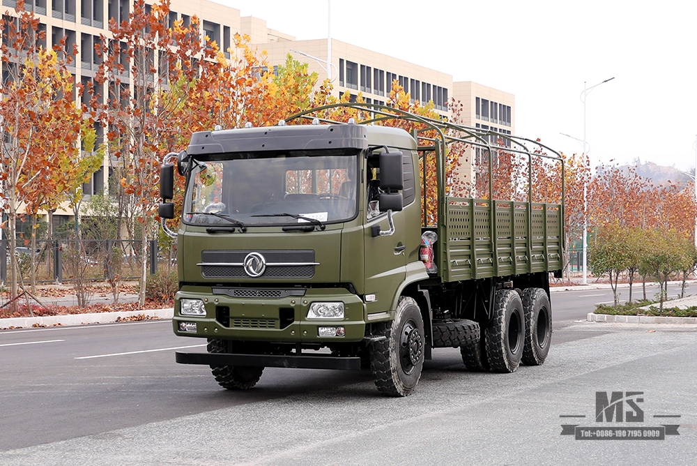 210hp Dongfeng 6*4 Caminhão Off Road _Dongfeng 6x4 Flathead Caminhão de carga um e meio com lona pole_Export Veículo especial