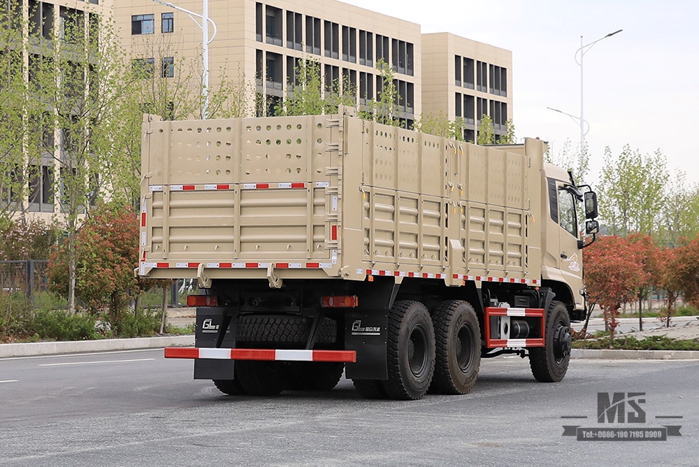 Caminhão basculante Dongfeng com tração de seis rodas 260hp_6 * 6 Caixa de carga de cabeça plana defletor caminhão basculante aumentado Caminhão de transporte fora de estrada_Exportar veículo especial