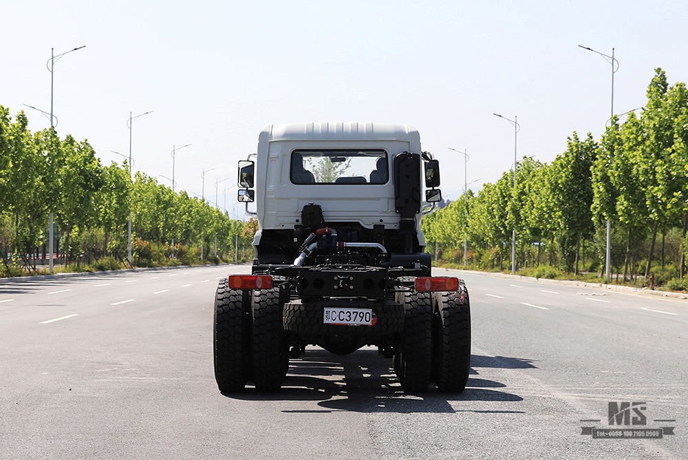 266hp Dongfeng Chassis com tração nas seis rodas_6 * 6 Flathead Head Traseiro Oito rodas Heavy Duty Truck Chassis Coversion Fabricante_Dongfeng 6WD Exportação Chassi de veículo especial