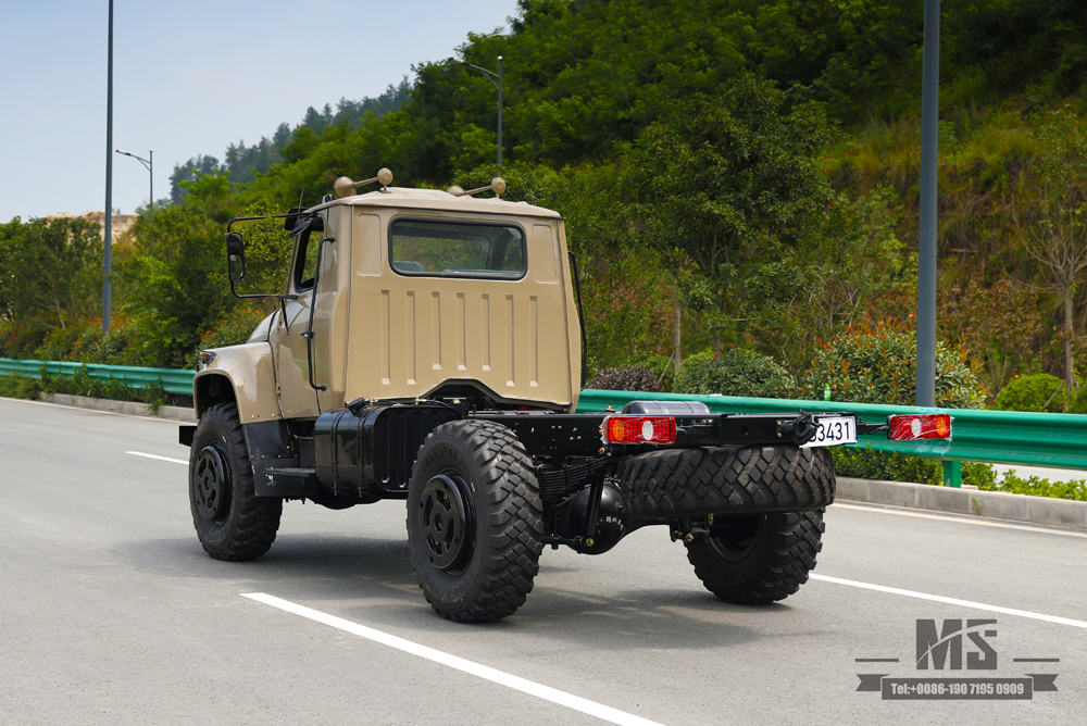 Chassi de caminhão fora de estrada com cabeça de ponta 4 × 4_Four Wheel Drive Dongfeng 190hp 240 Cab Long Head Chassis_Export Fabricante de personalização de chassi de veículo especial