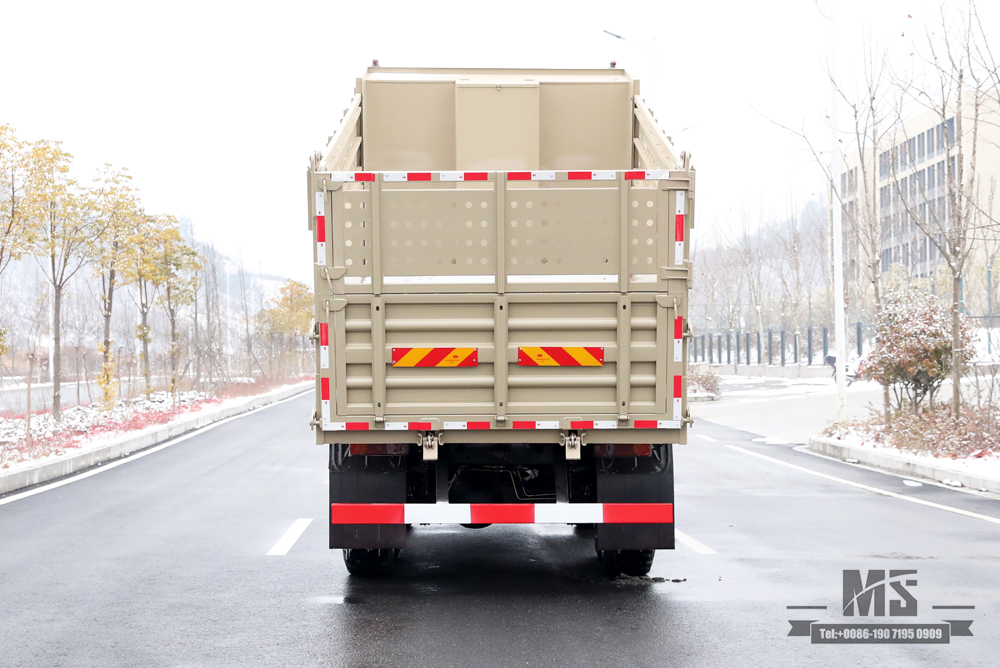 6 × 6 Camel Grey Dongfeng Caminhão basculante com tração de seis rodas_Fábrica de conversão de caminhão basculante aumentado com caixa de carga de cabeça plana_Exportação de veículo especial