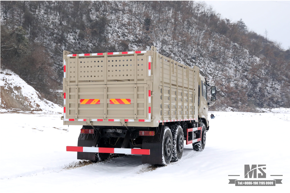 6 × 6 Dongfeng Caminhão basculante com tração de seis rodas_Camião basculante aumentado com defletor de caixa de carga de cabeça plana 6 * 6 Caminhão de transporte fora de estrada_Exportar veículo especial