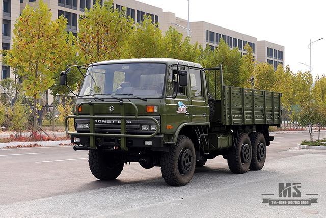 190hp Dongfeng EQ2102 Caminhão com tração de seis rodas_6 × 6 EQ246 153 Caminhão verde do exército com cabine de fileira dupla _Veículo para fins especiais de exportação de caminhão Dongfeng