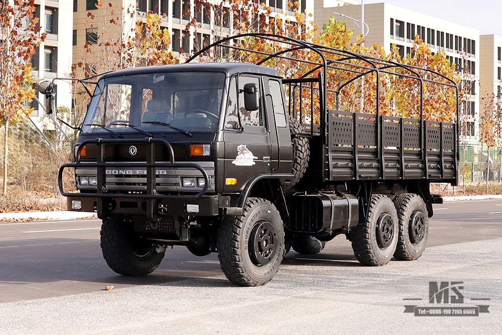 Dongfeng EQ2102 Caminhão off-road de três eixos_190 HP Veículo de carga preto com tração nas seis rodas_EQ2102G com tração nas quatro rodas Veículo para fins especiais de exportação