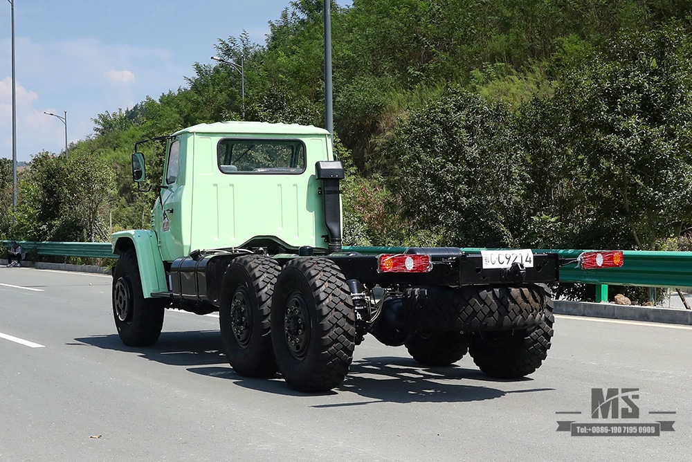 Chassi EQ2100 com tração de seis rodas Dongfeng_6 * 6 190hp Cabeça pontiaguda de vidro duplo 140 Chassi de caminhão com cabine para venda_Dongfeng Army Truck Export Special Vehicle Chassis