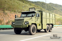 Caminhão com caixa de proteção com tração de seis rodas Dongfeng_ Veículo de carga off-road com cabeça pontiaguda 6 × 6_ Caminhão de transporte de caminhão Van_Veículo para fins especiais de exportação Dongfeng AWD