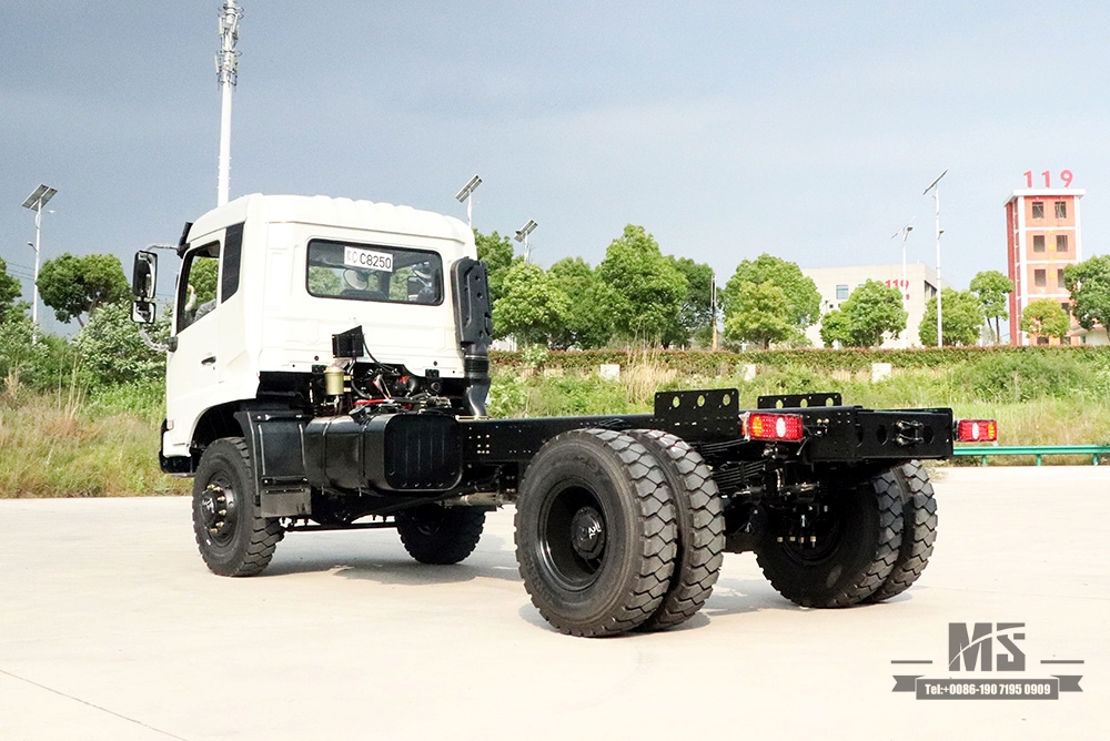 Chassi de caminhão de carga com tração nas quatro rodas Dongfeng 260hp_4 * 4 Chassi de caminhão off-road com cabine e meia_Chassi de veículo para fins especiais de exportação de caminhão Dongfeng