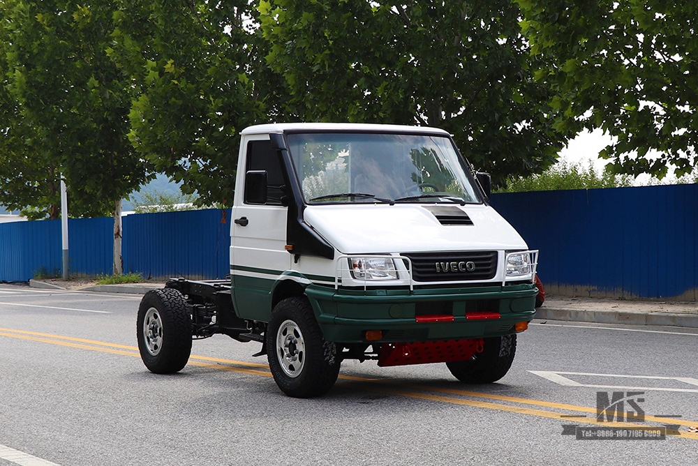 113hp Chassis Iveco com tração nas quatro rodas pequeno 4 * 4 Off Road Iveco Chassis multifuncional de cabeça curta 4WD Exportação chassi de veículo especial conversão personalizada