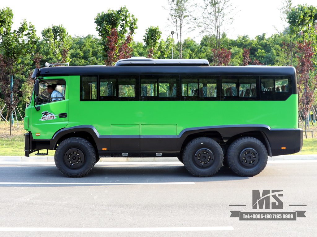 Ônibus Dongfeng 6 * 6 de 27 lugares | Ônibus off-road com tração nas seis rodas | Ônibus municipal com tração integral | Veículo especial de exportação de ônibus modificado de 260 HP