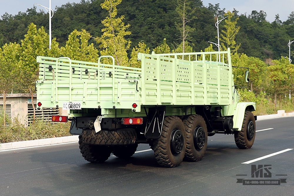 Mint Verde Dongfeng Caminhão Off Road com Tração de Seis Rodas_190hp Dongfeng EQ2100 Veículo de Transporte AWD de Cabeça Pontuda de Linha Única_Exportar Veículo para Fins Especiais 