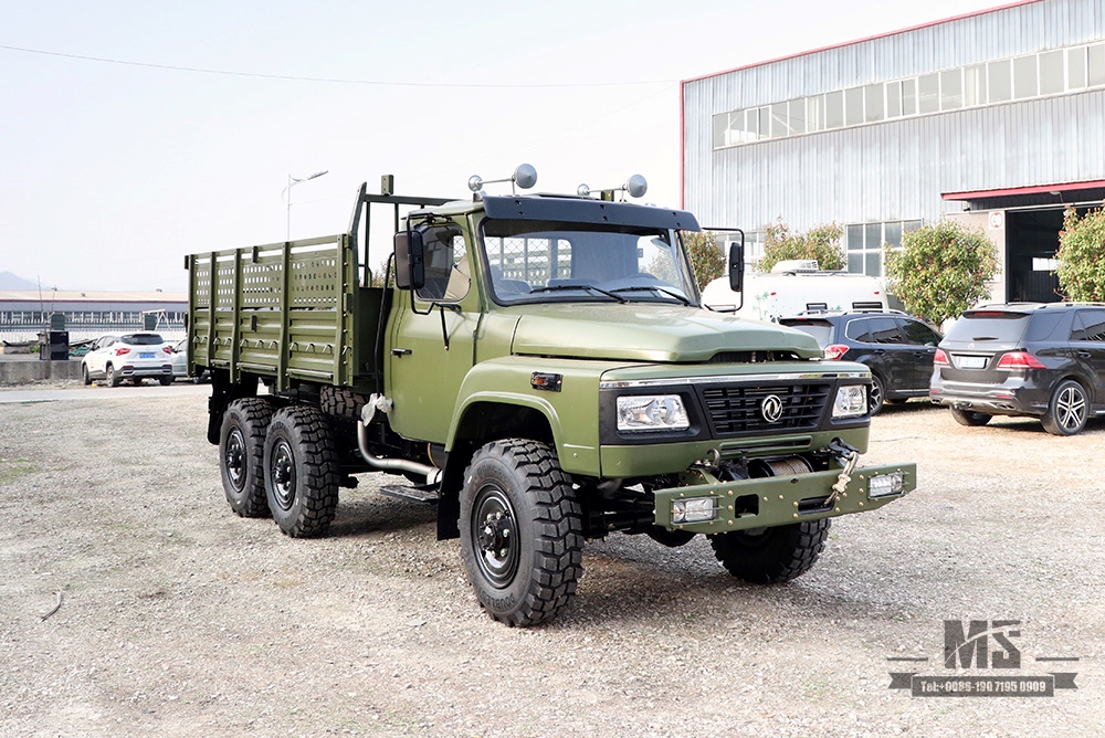 Caminhão off-road Dongfeng Army Green EQ2100_6 × 6 190 hp Veículo off-road clássico de cabeça pontiaguda para venda_Dongfeng 6WD 245 Diesel Troop Carrier Export Special Vehicle 