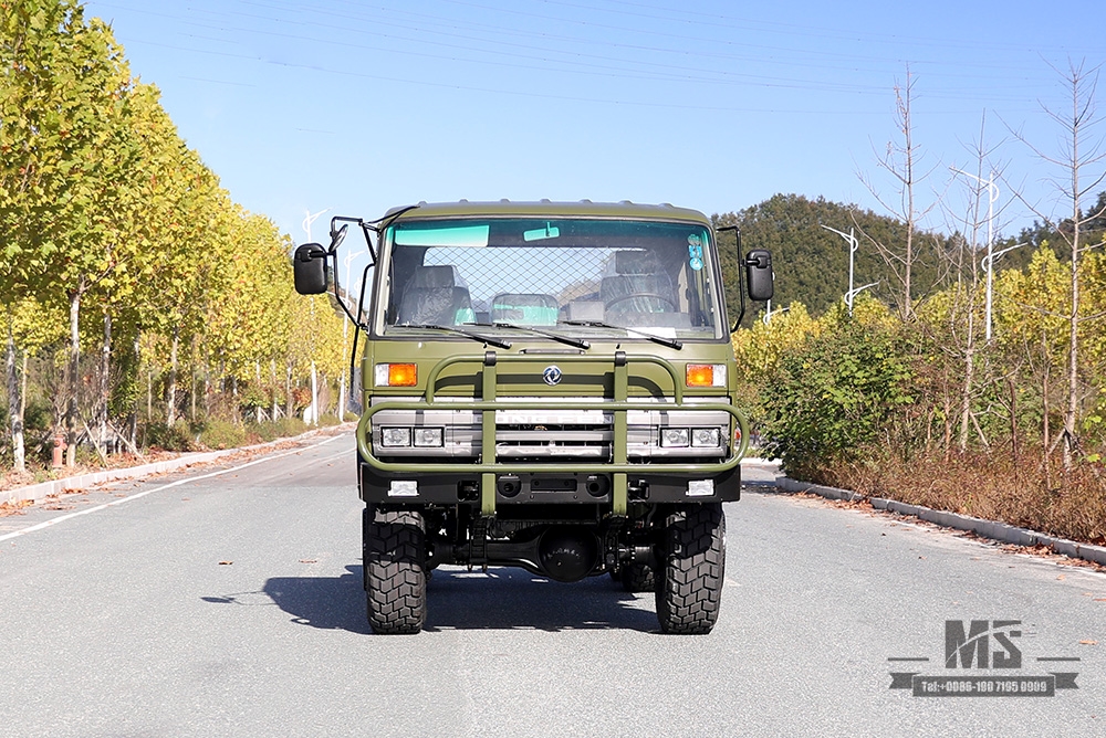 190hp Dongfeng EQ2102 Chassis com tração em seis rodas_6 × 6 Exército Verde 153 Cabine de uma fileira e meia Off Road Chassis_Dongfeng Truck Chassis Export Special Truck Chassis